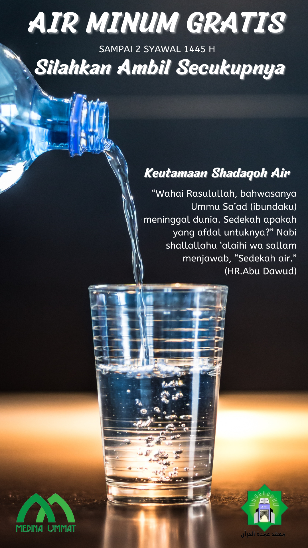 Wakaf Air Minum adalah shadaqoh paling utama